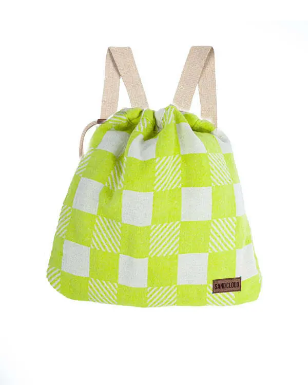 Alternative view of Checker Towel Bag - Lime | Sand Cloud
