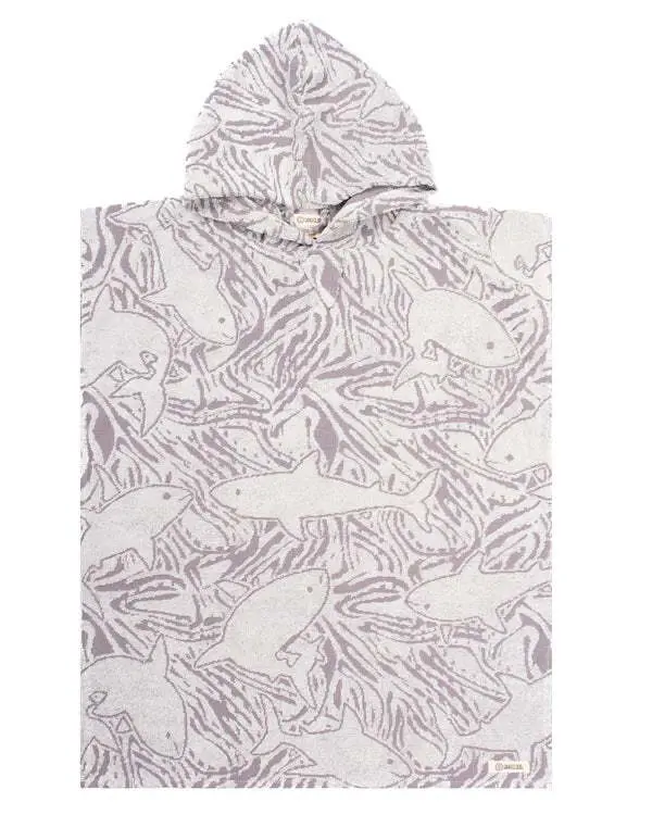 Alternative view of Sharks Hooded Poncho Youth | Sand Cloud