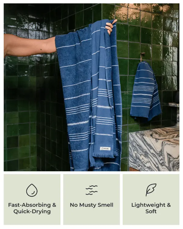 Classic XL Bath Bundle 2 Pack - Slate Blue | Sand Cloud - Image 3