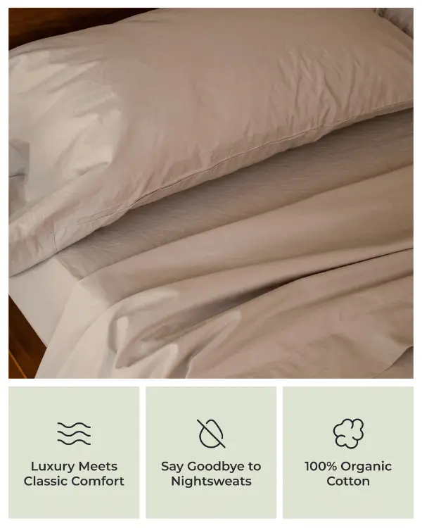 Signature Percale Solid Pillowcase Set Beige | Sand Cloud - Image 4