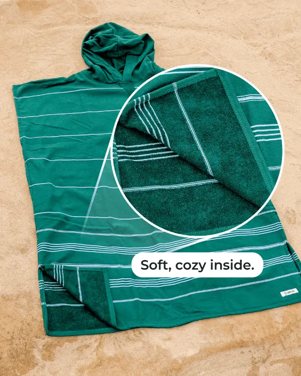 Classic Stripe Hooded Poncho Slate Blue | Sand Cloud - Image 4