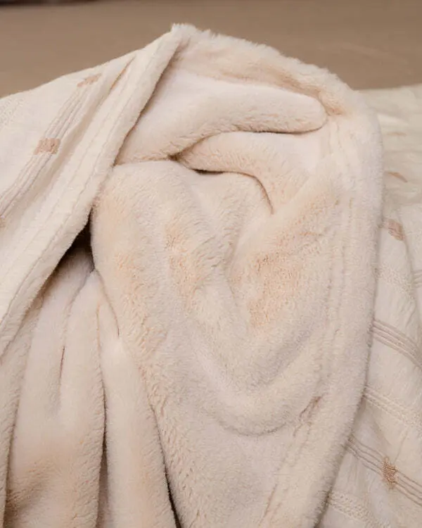 Alternative view of Cozy Texture Plush Blanket - Beige | Sand Cloud