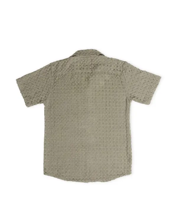 Orb Button Down Waffle Shirt - Olive - Mens | Sand Cloud - Image 4