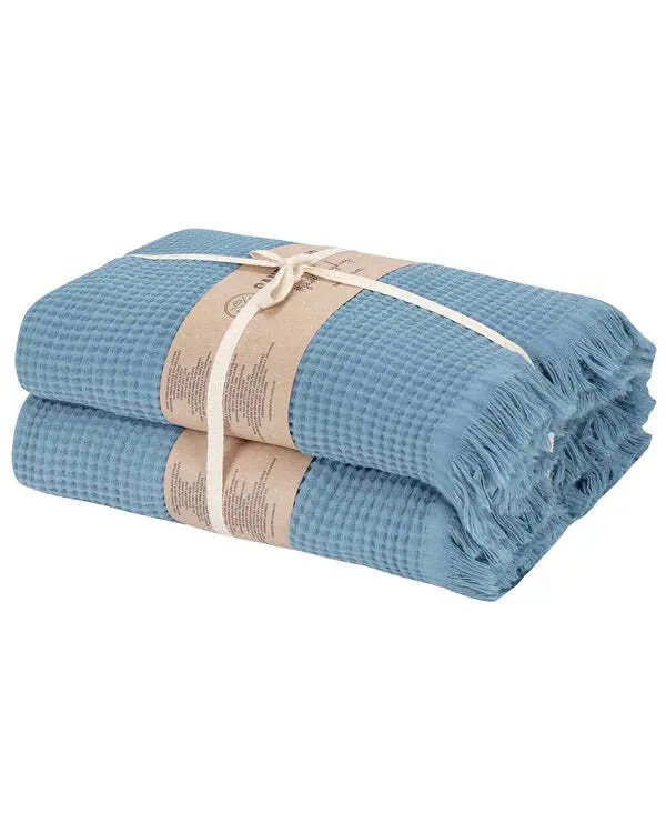 Micro Waffle XL Bath Bundle - 2 Pack -Slate Blue | Sand Cloud